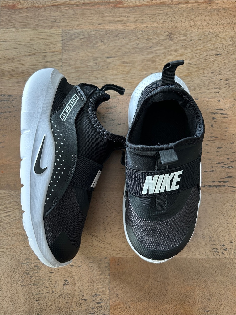 Nike Kids Black and White Slip-On Athletic Sneakers